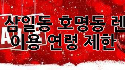 여수 삼일동 호명동 렌터카 이용 연령 제한?
