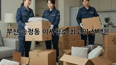 부산 송정동 이사청소, 최고의 선택은? ✨